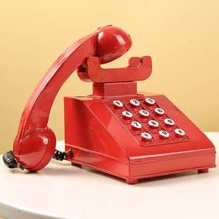复古电话机怀旧道具模型，老式铁艺听筒座机，道具装饰品商品橱窗摆件
