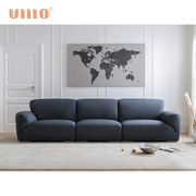ulllo意式真皮沙发头层牛皮极简小户型，客厅直排沙发一字型沙发