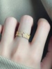 中式不规则排钻繁星点点拉丝戒指女开口食指戒指环精致复古饰品