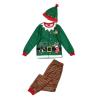 A3016冬季儿童圣诞节长袖长袖睡衣欧美风亲子装家居服套装