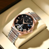 瑞士品牌夜光男士手表，日历款石英表商务，圆形防水超薄腕表