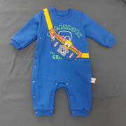 婴儿衣服潮牌哈衣0-1岁男宝宝外出加绒连体衣可爱超萌长袖爬爬服
