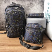 背包斜挎包笔袋=超值3件套防水尼龙多隔层电脑双肩包旅游学生书包
