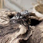 rockpun希腊神话阿努比斯防身钛钢，戒指高级感男士潮牌单身食指环