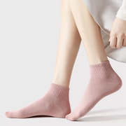 Suxi Socks精梳棉春夏纯棉袜女士纯色短筒吸汗透气纯色袜子白袜女