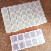 透明饰品独立开盖收纳盒，10格和28格塑料长方形，diy分装散装首饰盒