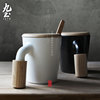 九土joto马克杯陶瓷创意咖啡杯，简约欧情侣对杯带盖勺个性办公水杯