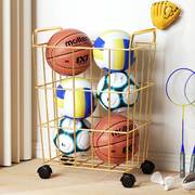 篮球收纳层架家用室内足球，排球羽毛球球类整理收纳筐儿童落地置物