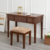 美式纯实木梳妆台书桌一体，翻盖欧式收纳化妆桌卧室化妆台1.05米