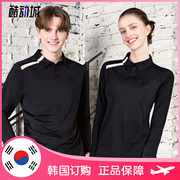 2024春夏vitro韩国羽毛球服上装男女款，简约翻领速干运动长袖t恤