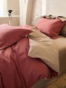 家纺秋冬季加厚全棉磨毛四件套简约纯色双拼被套床单床上用品