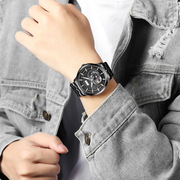 瑞士自动镂空陀飞轮机械表表钢带士手表商务风品牌防水男夜光