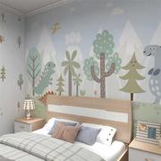 2023墙纸房间卧室儿童房壁纸，男孩恐龙森林，定制壁画壁布墙布背景