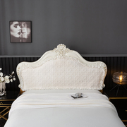 床头套罩水晶绒绗绣海绵加厚床头软包掉皮布艺实木欧式床头套定制
