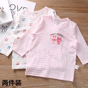 女童竹节棉长袖薄款夏季空调房，上衣女宝宝婴幼儿纯棉长袖t恤