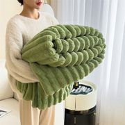 兔毛绒毛毯珊瑚绒空调毯冬季宿舍加绒床单法兰绒毯子办公室午睡毯