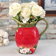 陶瓷仿真水果草莓花瓶摆件装饰品玄关电视柜茶几欧式美式家居花器