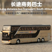 公交车玩具双层巴士模型，开门公共汽车仿真儿童，合金大巴车玩具车