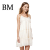 BM蛋糕裙女米白色蕾丝甜美小个子吊带裙V领叠穿2024A字连衣裙