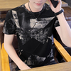 男士冰丝t恤2023夏季韩版时尚潮流男装半袖个性帅气潮牌短袖