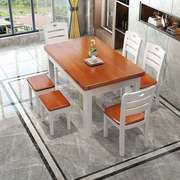 全实木餐桌椅组合1.2米饭店餐厅小户型家用吃饭桌子长方形西餐桌
