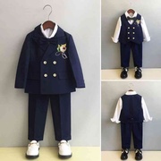 男童西装礼服套装秋儿童小主持人礼服男孩西服花童钢琴演出服英伦