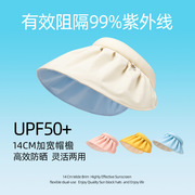 UPF50+防晒帽女夏防紫外线空顶遮阳帽百搭遮脸发箍太阳帽子贝壳帽
