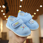 春秋学步鞋0-1-3岁2女宝宝鞋子男童叫叫鞋防滑软底机能鞋婴儿布鞋