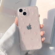 可爱粉色女款iphone15ProMax手机壳XS/11/12透明软壳13全包苹果14Pro保护套