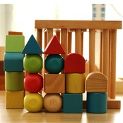 蒙氏形状配对积木盒几何，彩色智力盒华德福宝宝，早教玩具益智外贸
