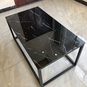 现代简约美式透明茶几钢化玻璃，长方形铁艺北欧个性，创意小户型桌子