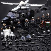 2024乐高军事积木，特警人仔直升飞机越野车，小男孩益智拼装玩具礼物