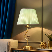 美式田园台灯卧室床头灯，创意浪漫温馨欧式客厅书房全铜装饰儿童房