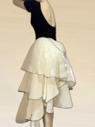 芭蕾舞者水晶纱用料2.8米三层蛋糕裙公主大摆蓬蓬裙欧根纱半裙