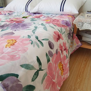 孤品百分百全棉活性印染富贵牡丹白色，床单大号1.8床单被套枕