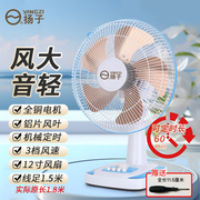 扬子电风扇台扇家用转页扇大风力摇头扇电扇台式鸿运扇宿舍床头扇