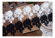 黑白色涤纶刺绣蕾丝流苏花边辅料，宽10cmdiy手工婚纱礼服家纺材料