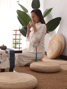 日式蒲团草编坐垫地上加厚圆形榻榻米座垫家用便携打坐垫禅修垫