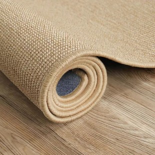 日式仿麻亚麻地毯棉麻客厅地铺垫满铺黄麻地垫飘窗卧室榻榻米垫