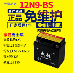 摩托车电瓶12v9a免维护适用银豹125铃木王，钻豹太子三轮车通用电池