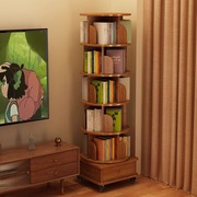 旋转书架360度家用客厅可移动落地置物架简易儿童绘本架靠墙书柜