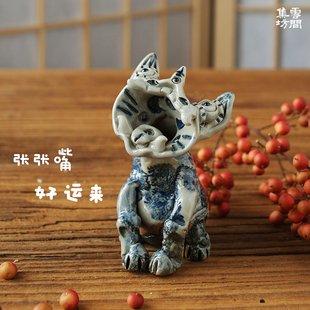 云南瓦猫手工陶瓷猫，创意小摆件家居装饰品招财，小茶宠工艺品小饰品