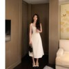 YH77白色法式高级感吊带连衣裙女装夏季收腰显瘦气质温柔风长裙子