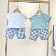 宝宝夏装小儿童短袖套装男童婴儿短袖中裤两件套童装休闲夏季运动