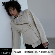 vov衬衫秋季时尚版女士，复古系带纯棉，长袖衬衫61114601736