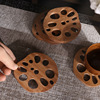 乌檀木质隔热垫餐桌垫防滑锅垫茶杯垫，创意藕片垫子防烫垫碗垫杯垫