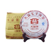 大益普洱茶7572熟茶2013年批次，随机云南七子饼茶357g*7饼一提装