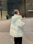 米白色短款加厚90白鸭绒(白鸭绒)羽绒服女2023年冬季高端设计感厚外套