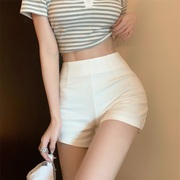 白色西装短裤女夏季紧身高腰显瘦打底裤小个子防走光a字外穿热裤