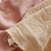如约 出口订单重磅亚麻棉混纺双层提花面料2.8米宽幅可做床品盖毯